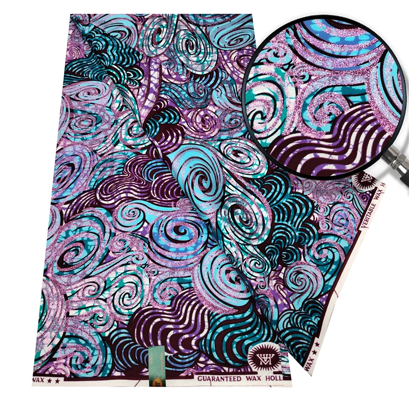 قماش شمع هولندي أفريقي كبير 6 ياردات 100% قطن عالي الجودة قماش باتيك نيجيري أنقرة مطبوع لخياطة فستان نسائي