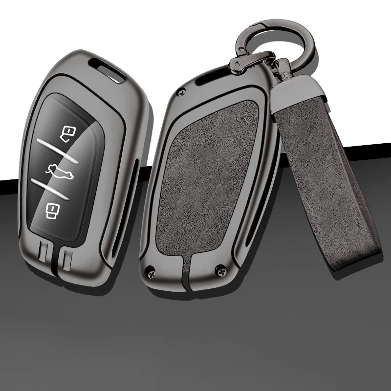 New Zinc Alloy Leather Car Key Case Cover Shell for MG ZS EV MG6 EZS HS EHS 2019 2020 2021 2022 2023Automotive Interior Supplies