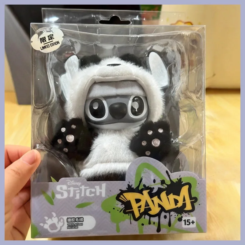 

New Stitch Vinyl Toy Panda Version Chinese Region Limited Anime Figure Movable Desktop Ornament Keychain