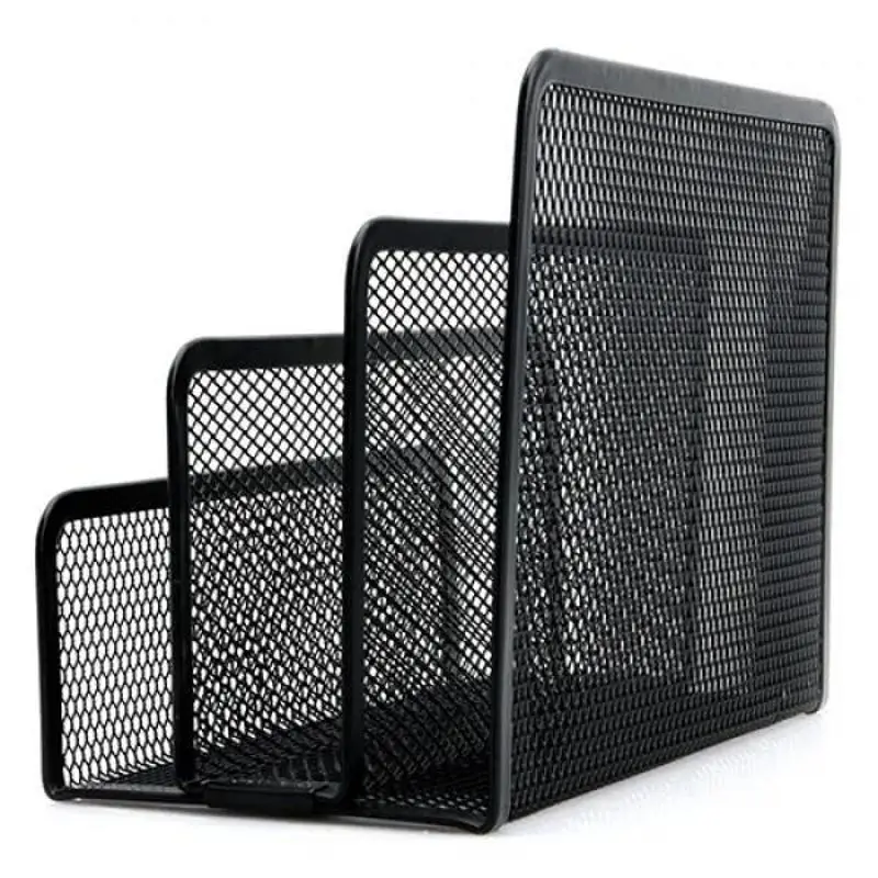 Black Mesh File Organizer Letter Tray Desk Document Holder Office Mail Sorter Paper Storage Rack Desktop Organizer
