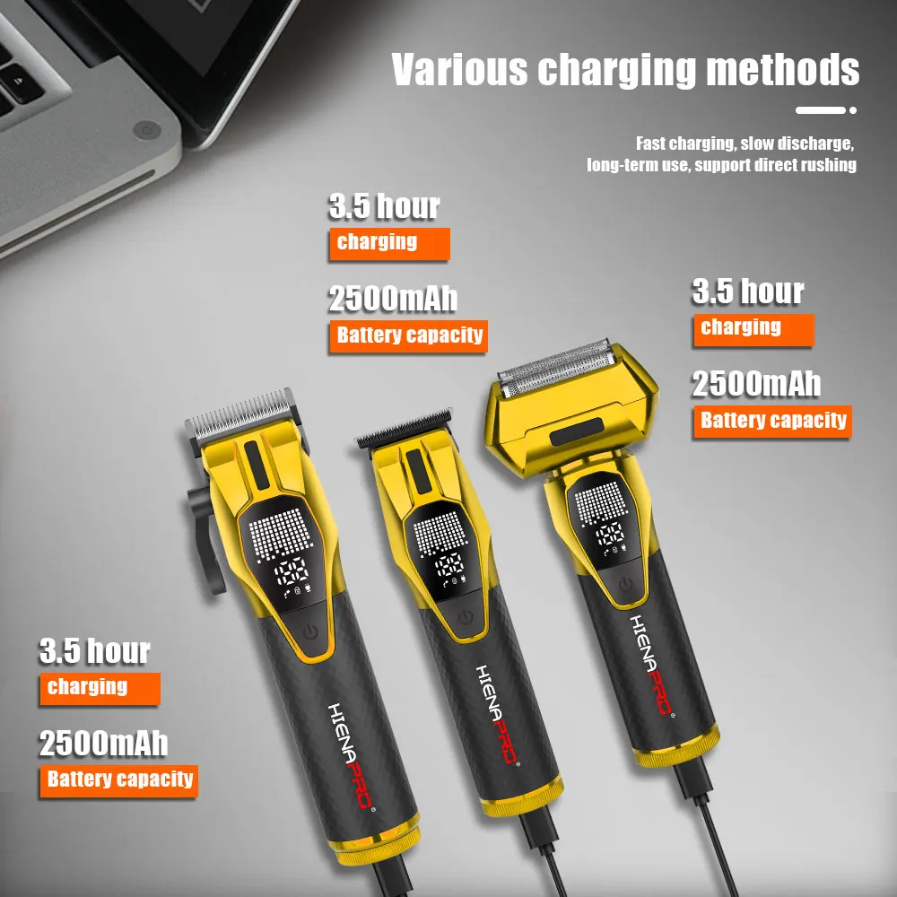 HIENA الشعر المتقلب المهنية آلة حلاقة كليبرز اللاسلكي ماكينة حلاقة أداة تهذيب اللحية الحلاقة ماكينة حلاقة كهربائية للرجال