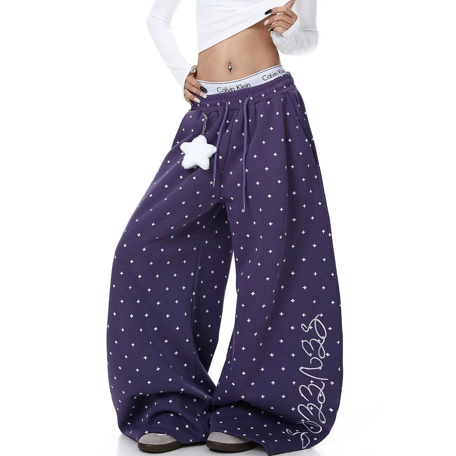 

New Autumn Women's Casual Pants 2025 High Street American Trendy Sweatpants Same Style Loose Wide-leg Pants for Men and Women