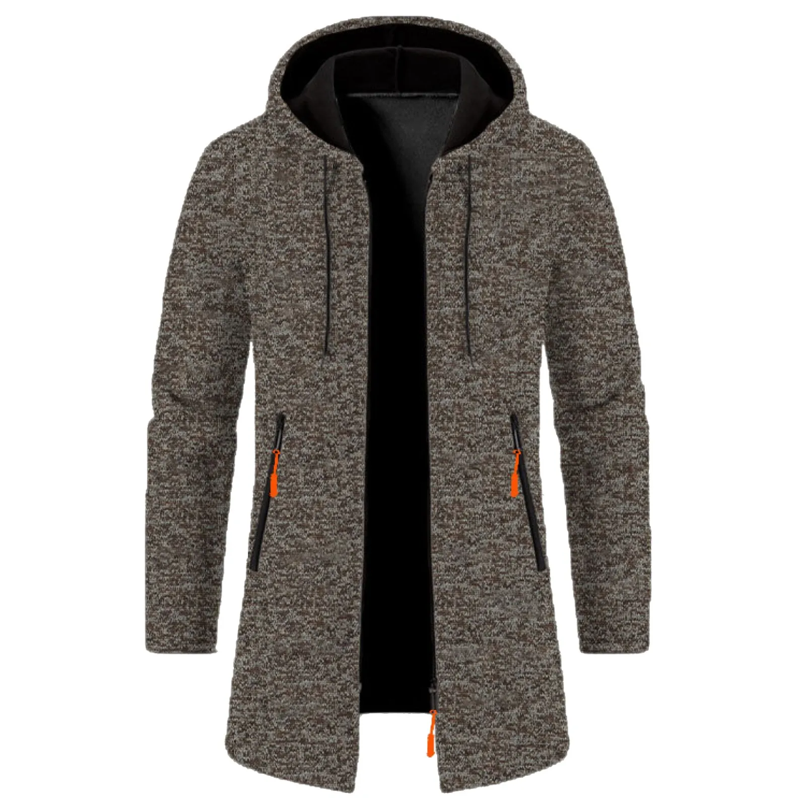 Chaqueta Outwears para hombre, moda de otoño e invierno, sudaderas con capucha con abertura frontal y bolsillos con cremallera, Sudadera con capucha, cárdigan de punto de gran tamaño