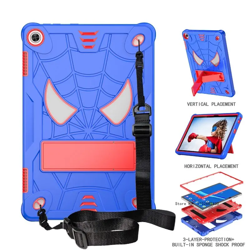 

Case For Lenovo M10 3rd Gen 2022 10.1 TB328FU Tablet Kids Cover Heavy Duty Shockproof Shockproof Kickstand Funda Shoulder Strap