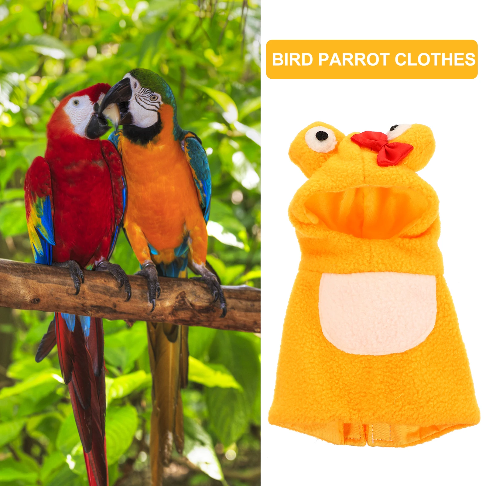 

Pet Bird Clothes Funny Shape Hoodie Costume Warm Polar Fleece Jacket Hat for Parrot Christmas Party Photo Prop