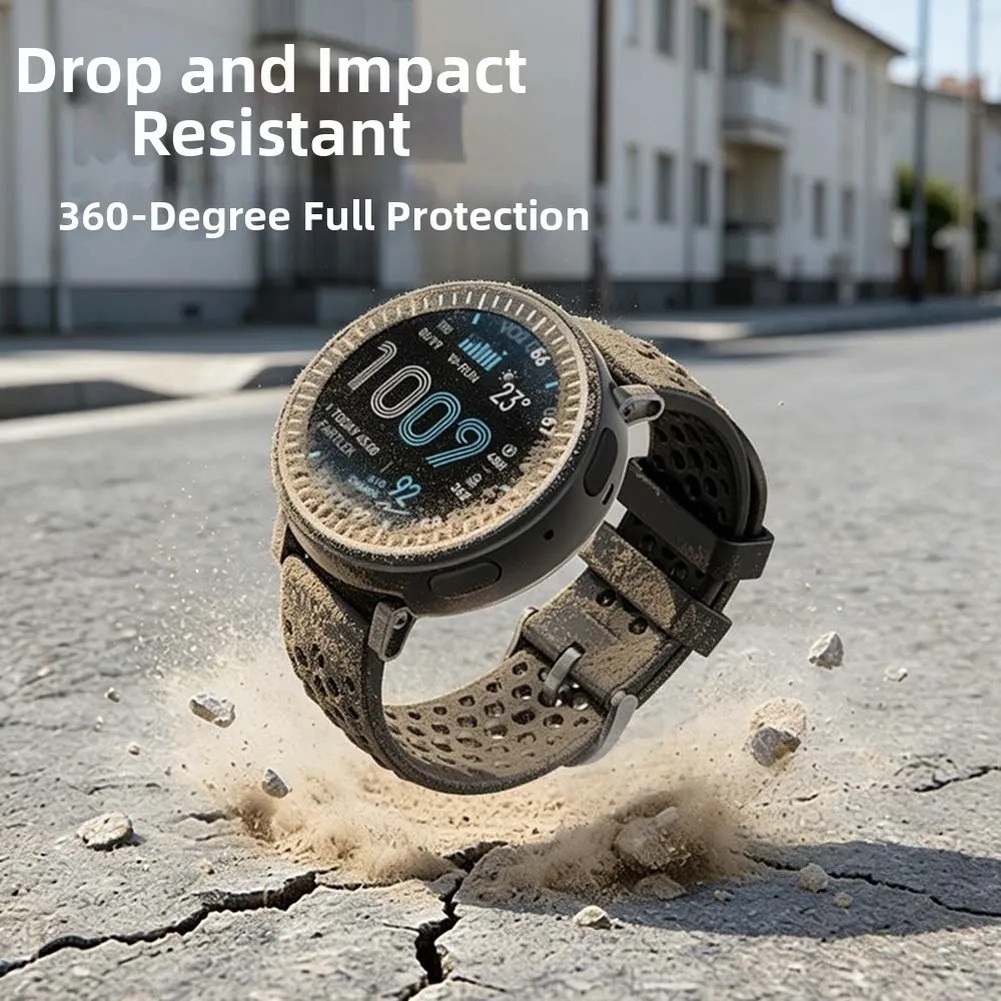 Stylish Metal Shockproof Case For Amazfit Active Max Watch Anti-Scratch Lightweight Protective Cover Silver