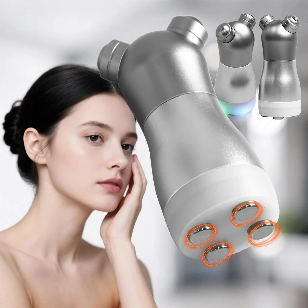 RF Facial Beauty Device With 5 LED Light Therapy Skin Tightening Face Lifting Anti Aging Tool For Home Skincare Routine