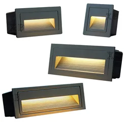 Dimmalbe 3W 5W 10W LED Wall Lamp Aluminum Stair light Recessed LED Step Lamp Pathway Wall Corner Lamps AC85-265V Wall Light DC12