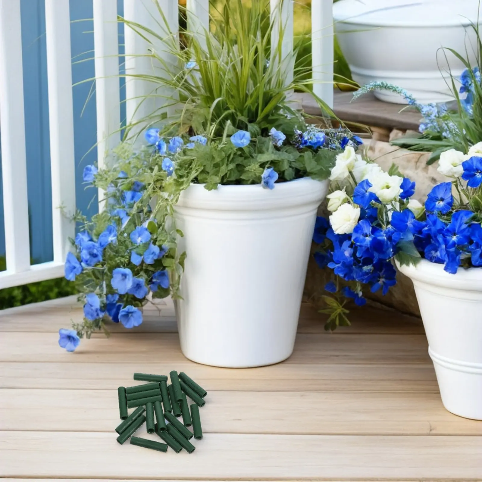 36Pcs Garden Climbing Frame Connectors Plastic Plant Support Stakes Straight Pipe for Greenhouse Trellis Plant Growing Structure