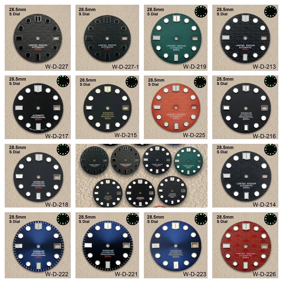 

28.5mm High Quality S Logo NH35 Dial SUB/SKX007 DIal Suitable For NH35/NH36 Movement Green Luminous NH35 Accessories ﻿