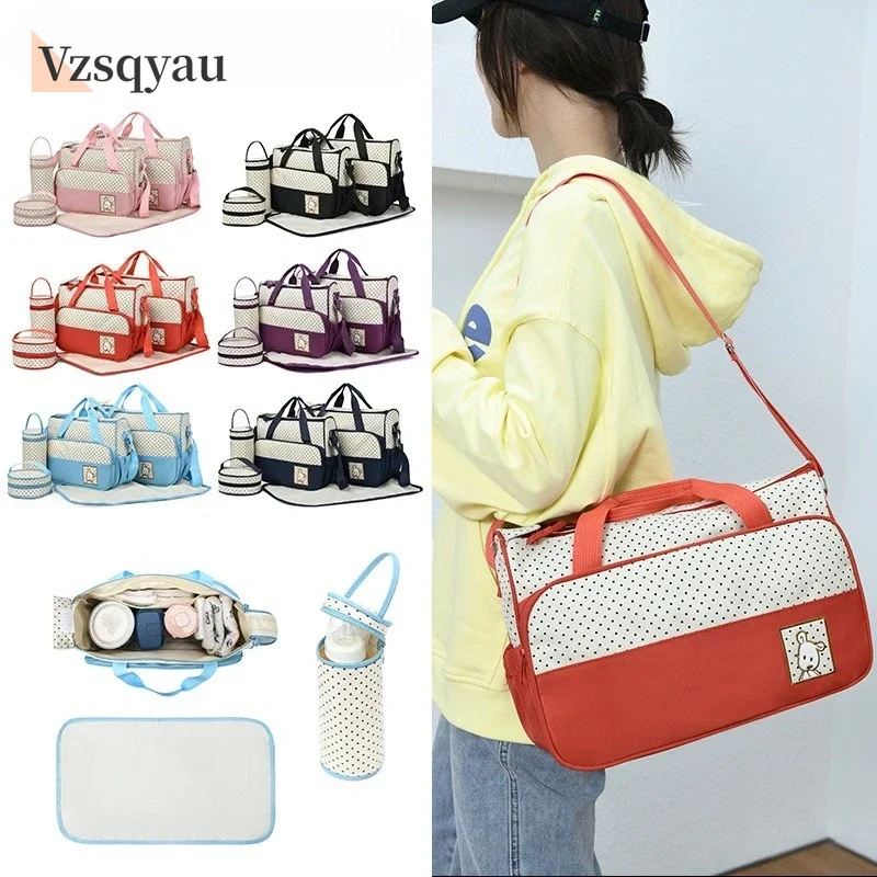 

Travel Stroller Organizer Baby Diaper Bag Mummy Maternity Newborn Accessories Bag Gifts 5pcs/set Large Capacity Baby Bag for Mom