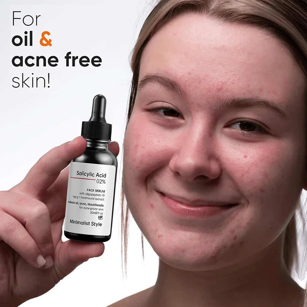

Minimalist Style 2% Salicylic Acid Serum for Acne, Blackhead & Open Pores BHA Liquid Serum for Acne Prone & Oily Skin 30mL