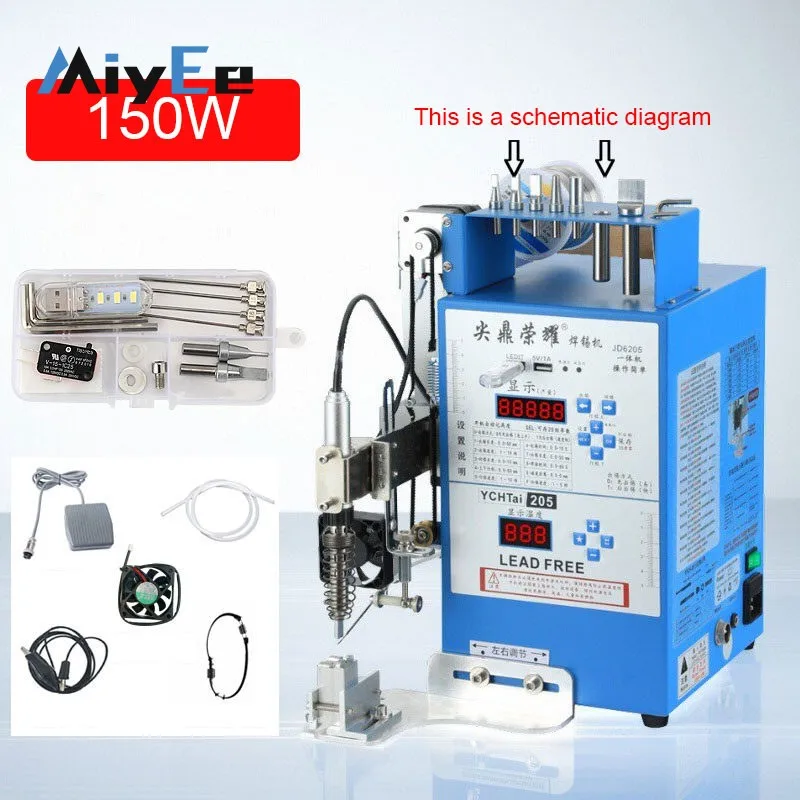 JD6205 Multifunctional Automatic Soldering Machine with Pedal Switch for 2-22mm Welding Heads