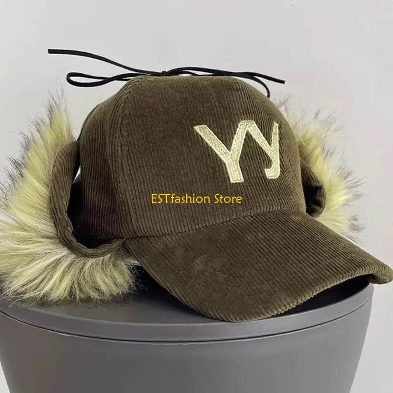 Y5GC في الهواء الطلق الشتاء إيرفلاب قبعة المرأة الأزياء سروال قصير قبعات البيسبول ارتداء اليومي قبعة