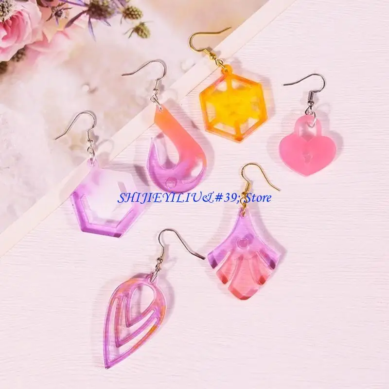 

E21F Earring Resin Mold Vintage Pendant Silicone Mould Epoxy Resin Jewelry Making Molds Droplet Animal Charm DIY Mold Jewelry