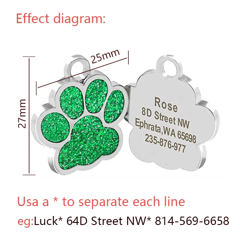 Free Engraving Pet Tag Personalized Dog Tags Anti-lost Dog Accessories Puppy Pendant Custom Pet Cat Dog Name ID Tag For Dogs