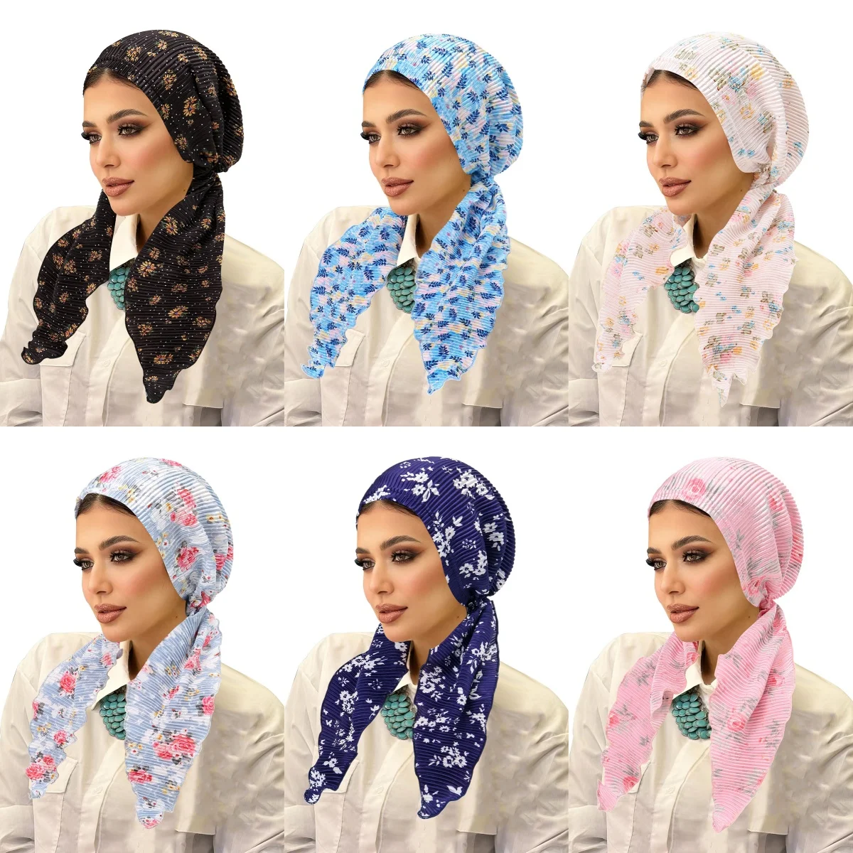 

Новинка 2023 года, женский мягкий эластичный мусульманский тюрбан с цветочным принтом, хиджаб, шарф на голову от рака, химиотерапия, шляпа от выпадения волос, предварительно завязанный головной убор, бандан