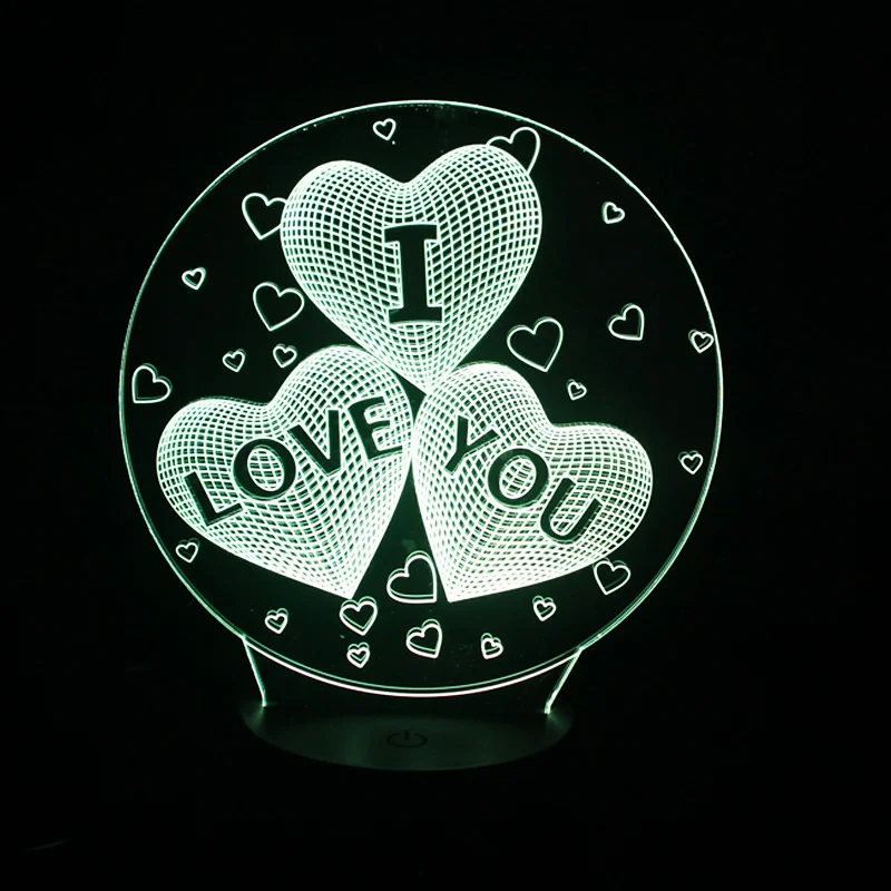 Valentine\'s Lover Gift 3d Visual I Love You Romantic Night Light Led Table Lamp With Touch Switch / Remote Control