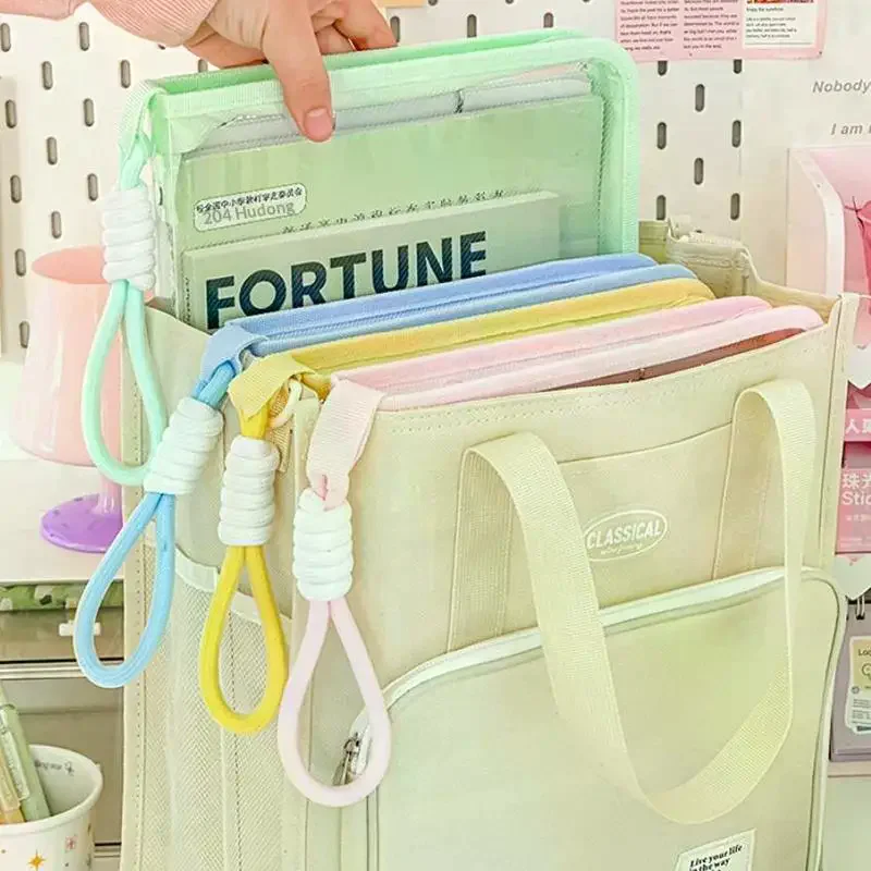 Transparent A4 File Bag Large-capacity Textbook Storage Zipper Student Hand-held Thickened Waterproof Storage Bag