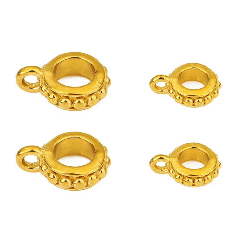 10pcs PVD Never Fade Stainless Steel Necklace Pendants Clasps Connectors  6mm 8mm Pinch Clip Bail Charm Beads For Jewelry Making image 4