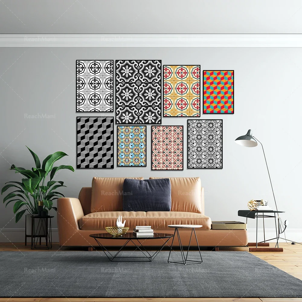 Hot Selling Middle East Tile Printing-Lebanese Tile Printing-Moroccan Tile Printing-Colorful Tile Poster-Spanish Tile Printing-G