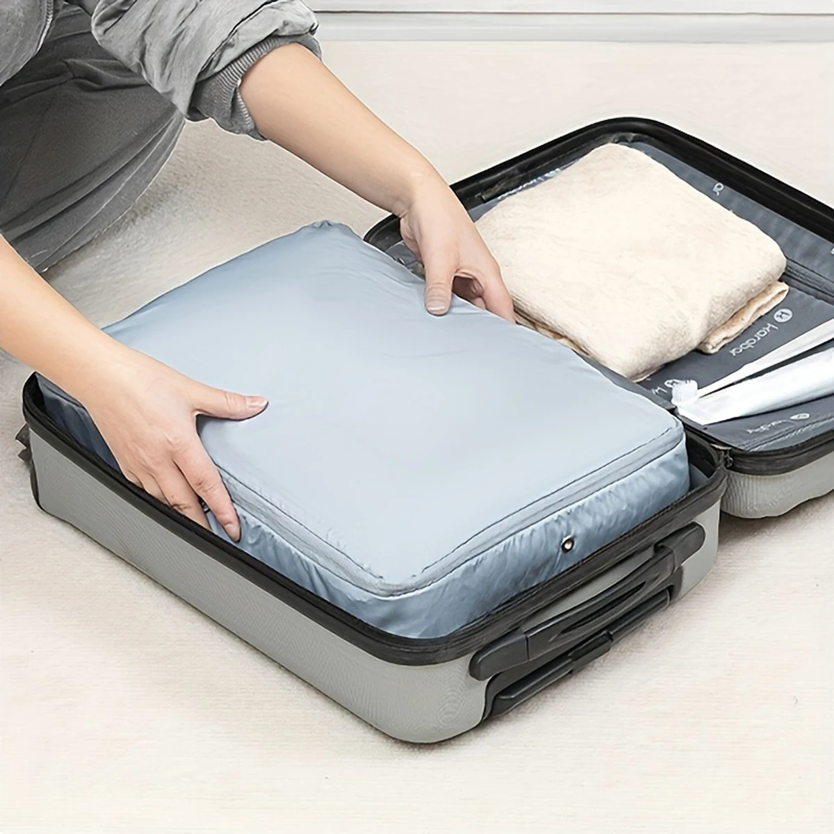 Down Jacket Storage Bags, Double Zipper, Breathable, Large Compression, Suitable for Jackets, Clothes, Quilts, Travel Organizer
