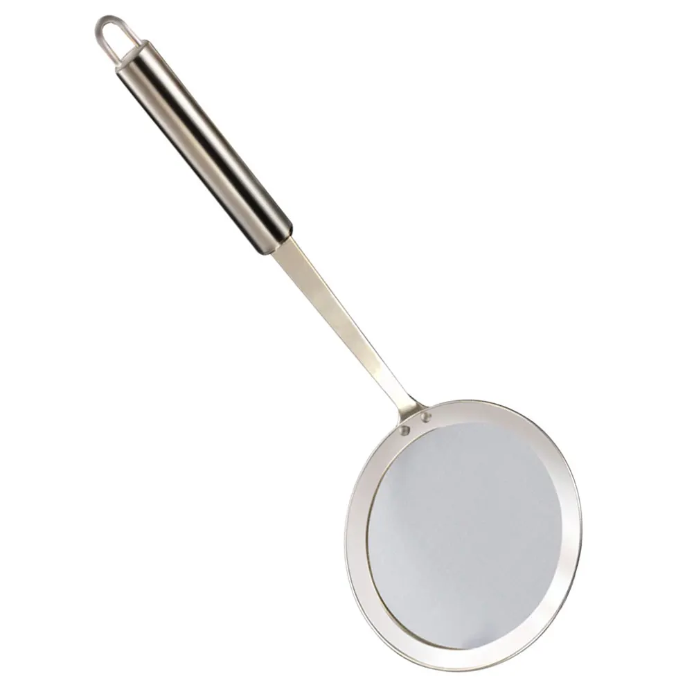 

1pc Stainless Steel Colander 10cm Mesh Strainer Spoon Kitchen Supplies Handheld Fat Skimmer Spaghetti Utensils Frying Filter