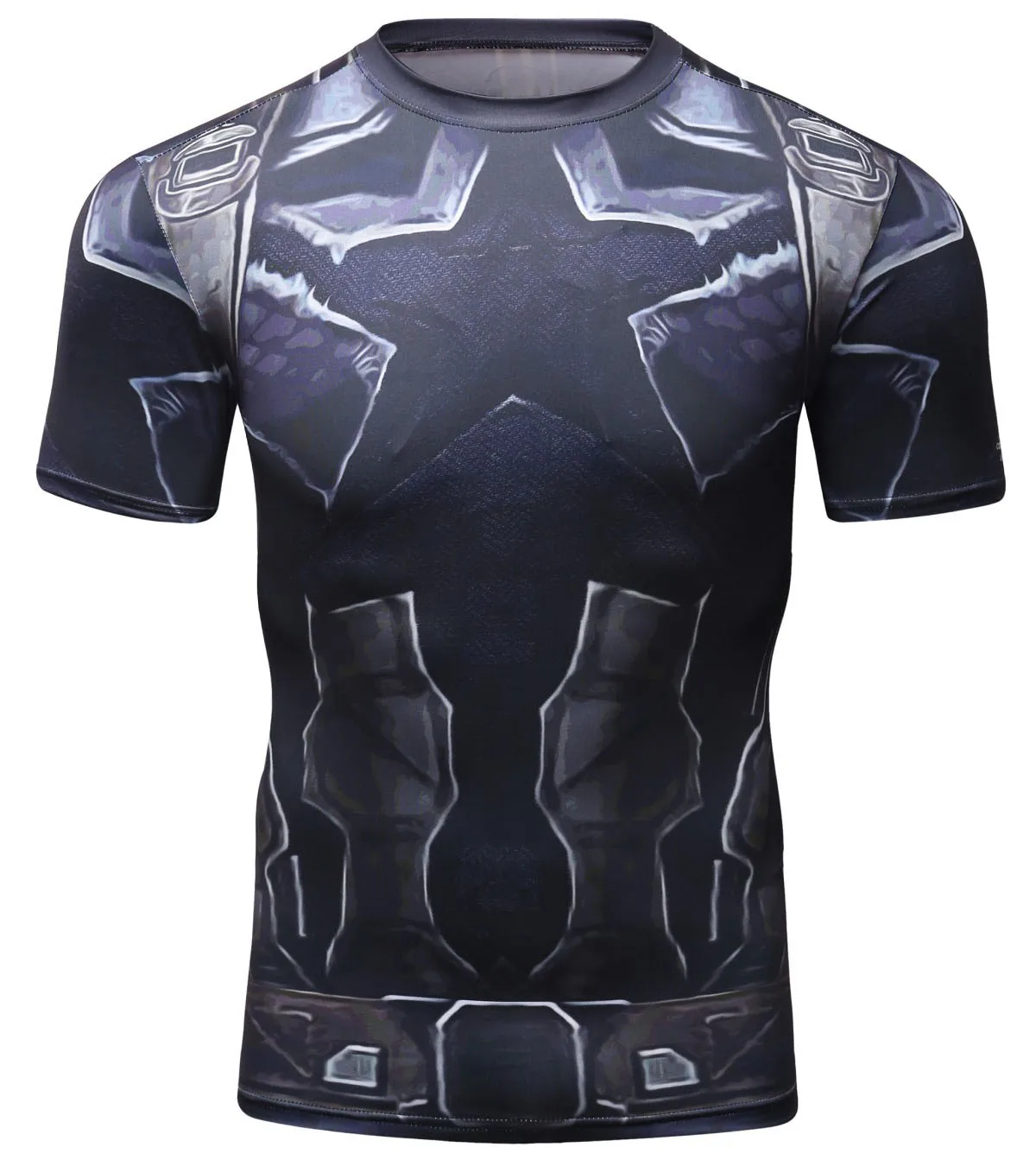 

Men's Compression Shirts Short Sleeve Print Breathable Shirt Fitness Running Sports Training Fashion Baselayer Tee（1276）