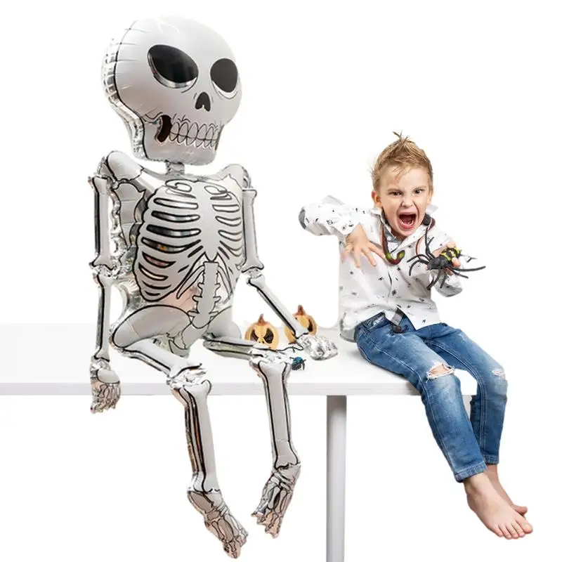 3D Inflatables Skeleton Halloween Party Supplies Aluminum Foil Balloon horror party props Giant Blow up Decoration accessories