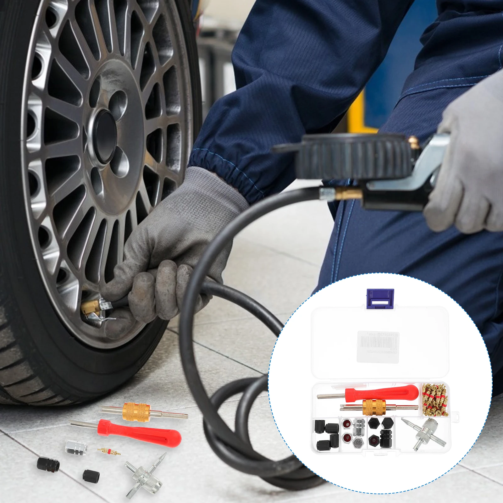 

Tire Removal Tool Kit Valve Bike Repairing Tools Charge Car Valves Caps Remover