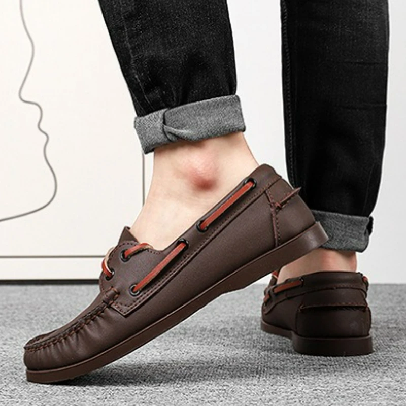 Luxury Men's Casual Shoes Business Shoes Classic Lace-up Male Formal Shoes Breathable Driving Men Shoe Designer Leather Loafers - Image 3