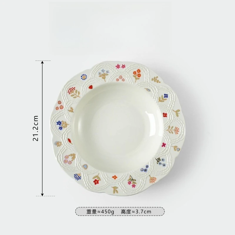 أطباق رائعة وجميلة من السيراميك الإبداعي، أطباق تقديم الحلوى المنزلية، أدوات مائدة فنية على الطراز الغربي