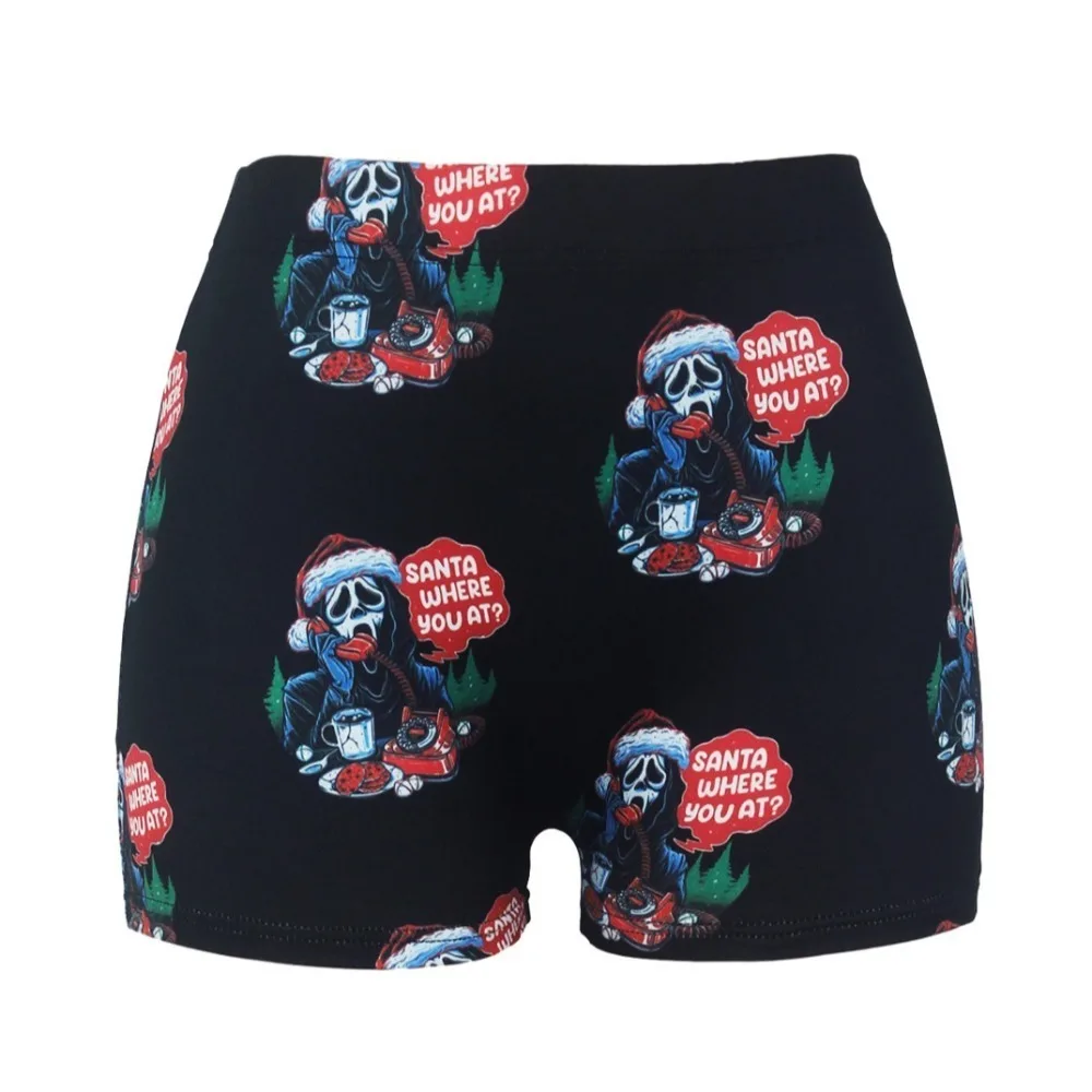 

Ghost Seamless Yoga Shorts Tight Letter Printing Tie Dye Skull Shorts for Women Slimming Elastic Butt Lifting Leggings Running