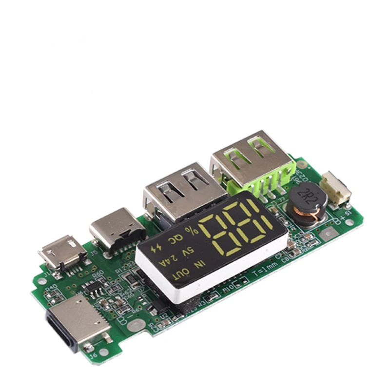 リチウム電池充電器ボード回路保護,携帯電話パワーバンク,デュアルUSB,Cタイプ,18650, 5v,2.4a