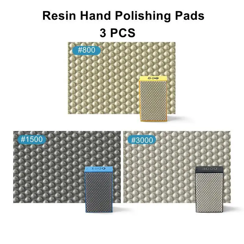 1/3pcs Diamond Resin Hand Polishing Pads for Ceramic Tile Glass Marble Granite Diamond Abrasive Resin Pad Grit 800# 1500# 3000#