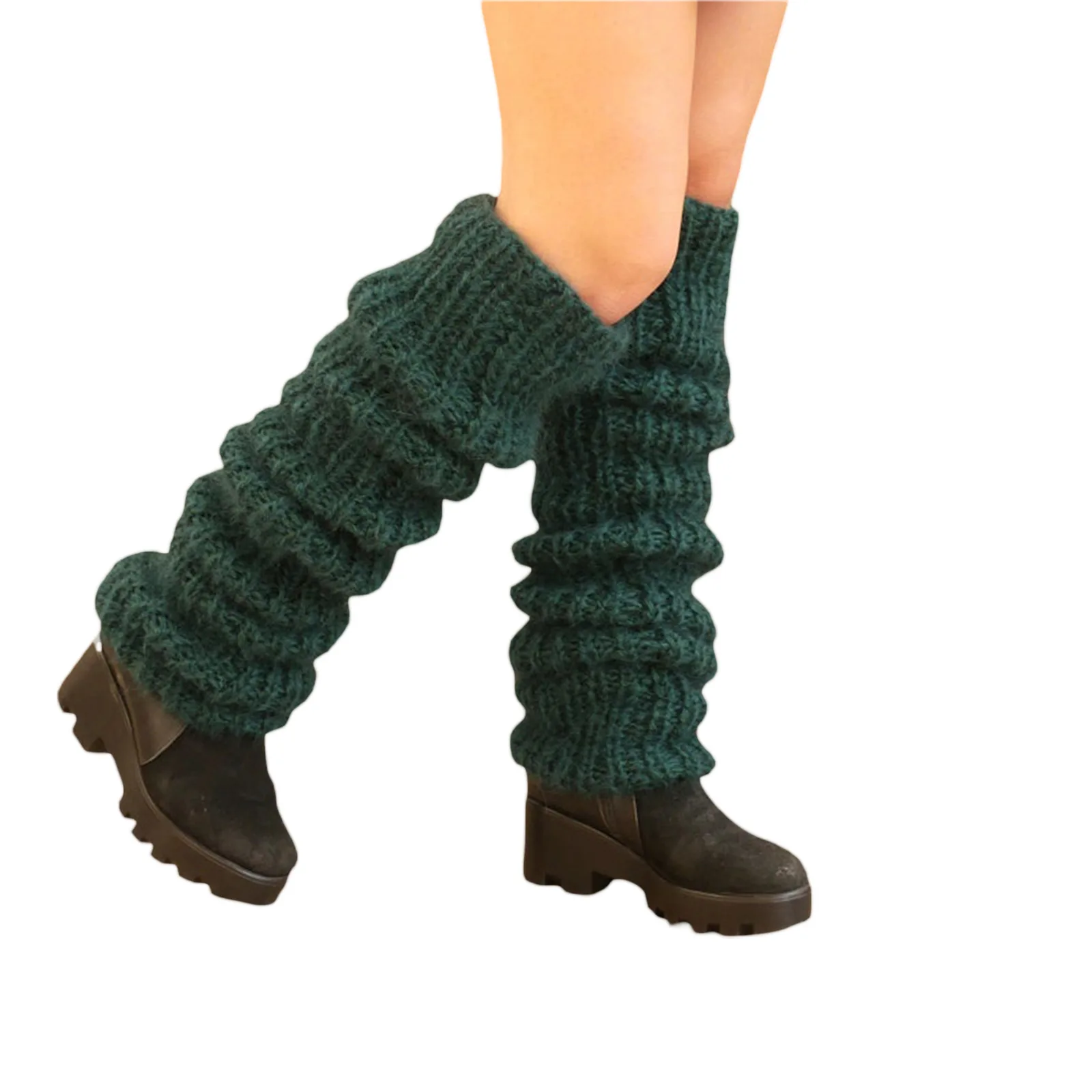 Guêtres Y2K 40 cm, style Lolita coréenne, chaussettes longues pour bottes, chaussettes épaisses, couvre-pieds chauffants, couleur unie, chaussettes thermiques en fourrure
