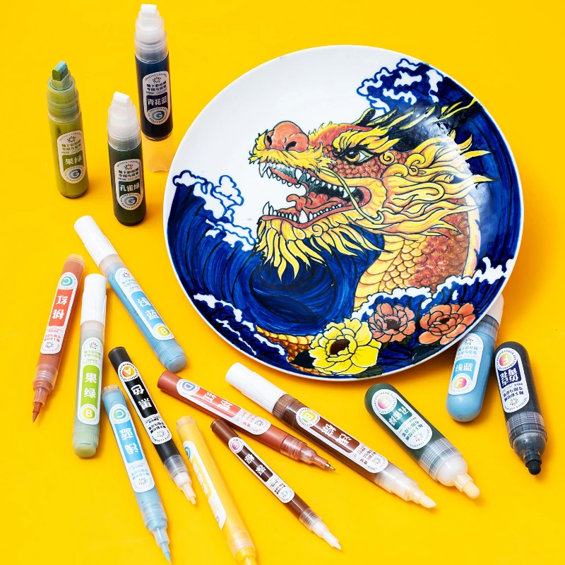 12 Color Pottery Art Underglaze Marker Pen Ceramic Pigment Ceramic DIY Painting Special Pen Dot Painting Craft Pottery Tools