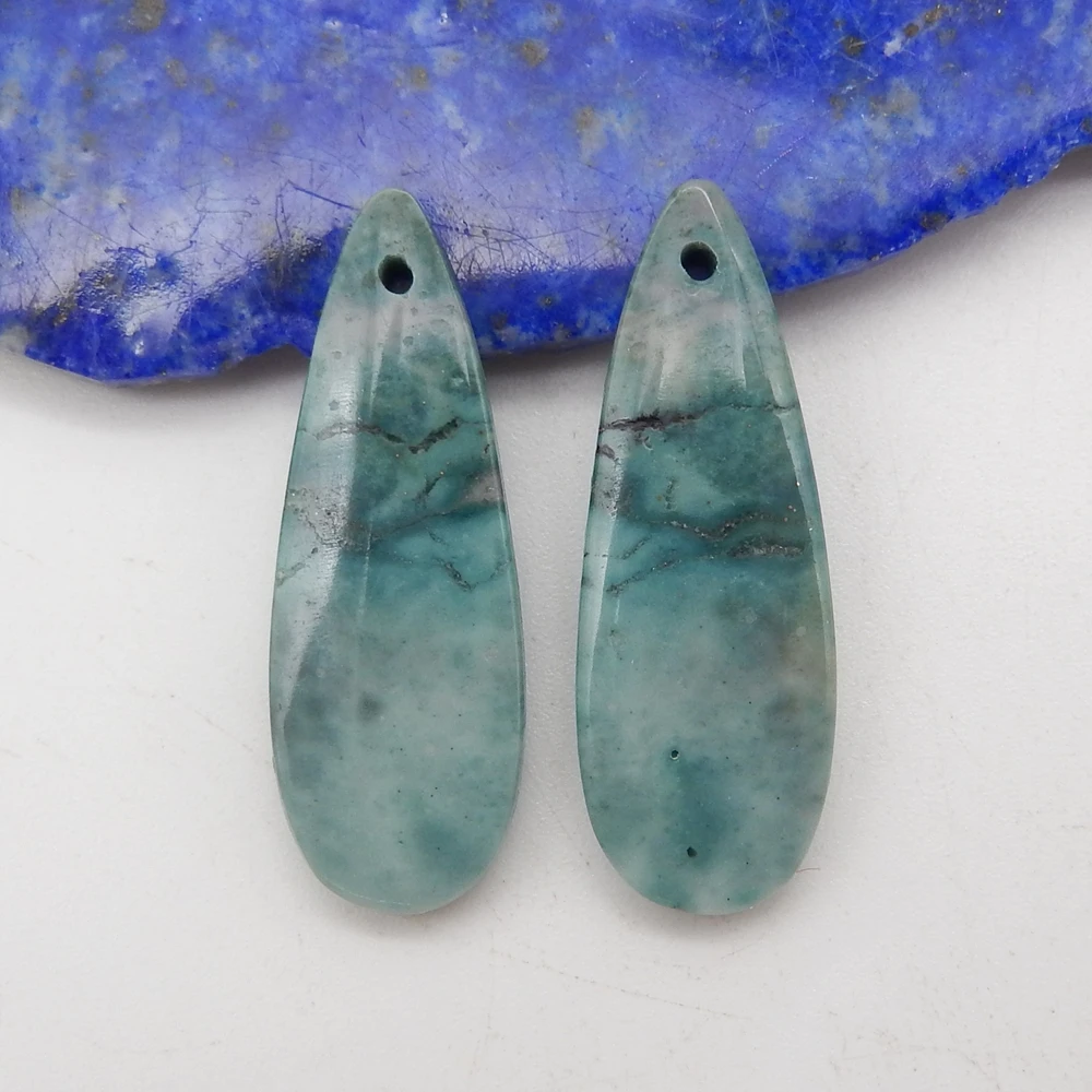 Natural Chrysocolla Water Drop Earrings Beads For Womens, Gift DIY Semiprecious Stone Jewelry Accessories