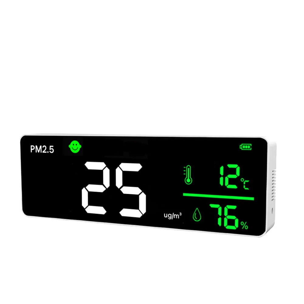 Wall Mount PM2.5 Detector Air Quality Monitor with Temperature Humidity 1 Year Warranty ABS Material