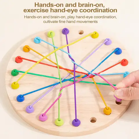 고무 나무 트위스트 로프 퍼즐 게임 Brainy Knots Rope Untangling Game 몬테소리 미세 운동 기술 로프 어린이를위한 장난감 풀기