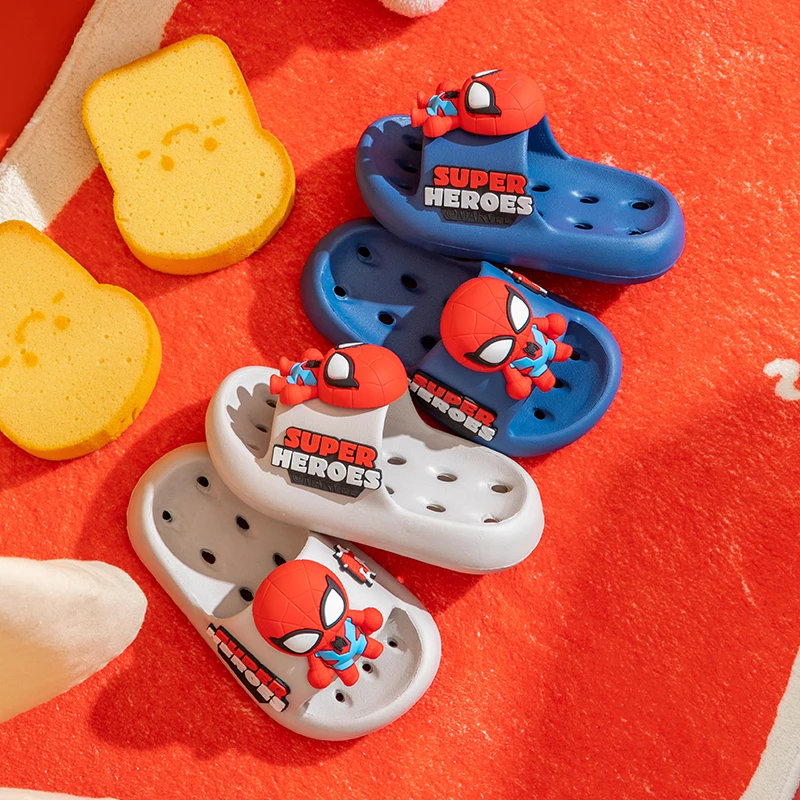 

Disney Children's Slippers Summer Boys Spiderman Slipper Anti-slip Hole Kids Beach Shoes Soft Bottom Toddler Home Slipper