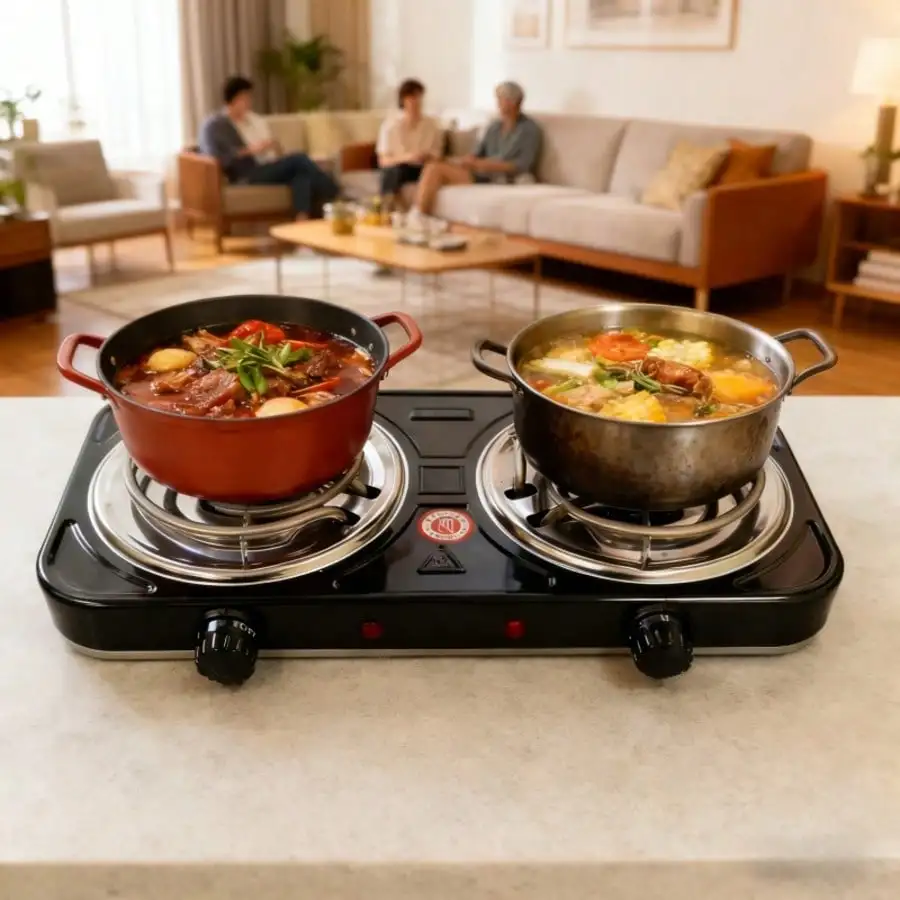 1000W Portable Household Electric Stove, 5-Speed Adjustable Temperature Control Cooking Stove, Suitable For Home Dormitory Camping Cooking, Electric Charcoal Stove, Heating Stove, High Power Fast Heating