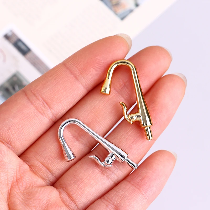 2Pcs/set Dollhouse Miniature Bathroom Kitchen Faucet Tap Simulation Toys