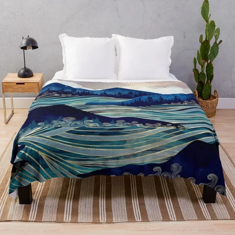

Ocean Sunrise Throw Blanket Air Conditioner Soft Blanket for Office Home