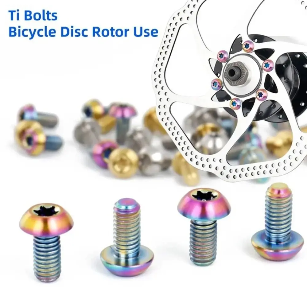 

M5x10 Titanium Bolt TC4 Titanium Ultralight Weight Disk Brake Rotor Bolts T25 Torx Bicycle Braking Disc Screws