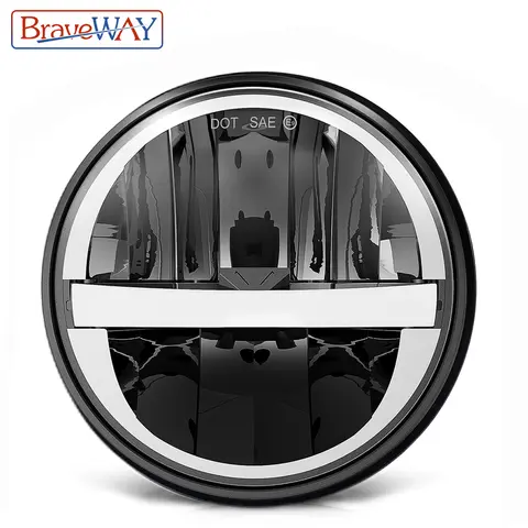BraveWAY 5.75 inch LED Headlight for Motorcycle/Car/Truck 5-3/4" Round Motorbike Headlamp