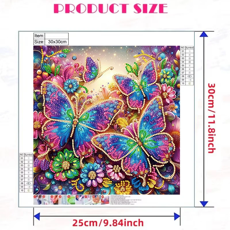 CHENISTORY DIY Special Shaped Drill Diamond Painting Butterfly Crystal Embroidery Mosaic Cross Stitch HandMade Kits Home Decor