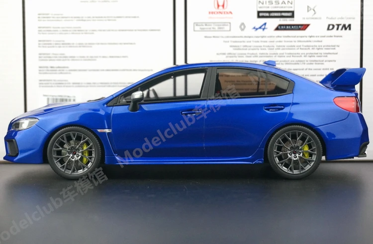 OTTO 1:18 Impreza WRX STI 2021 Blue JDM Limited to 2000 Pieces Simulation Resin Static Car Model Toys Gift