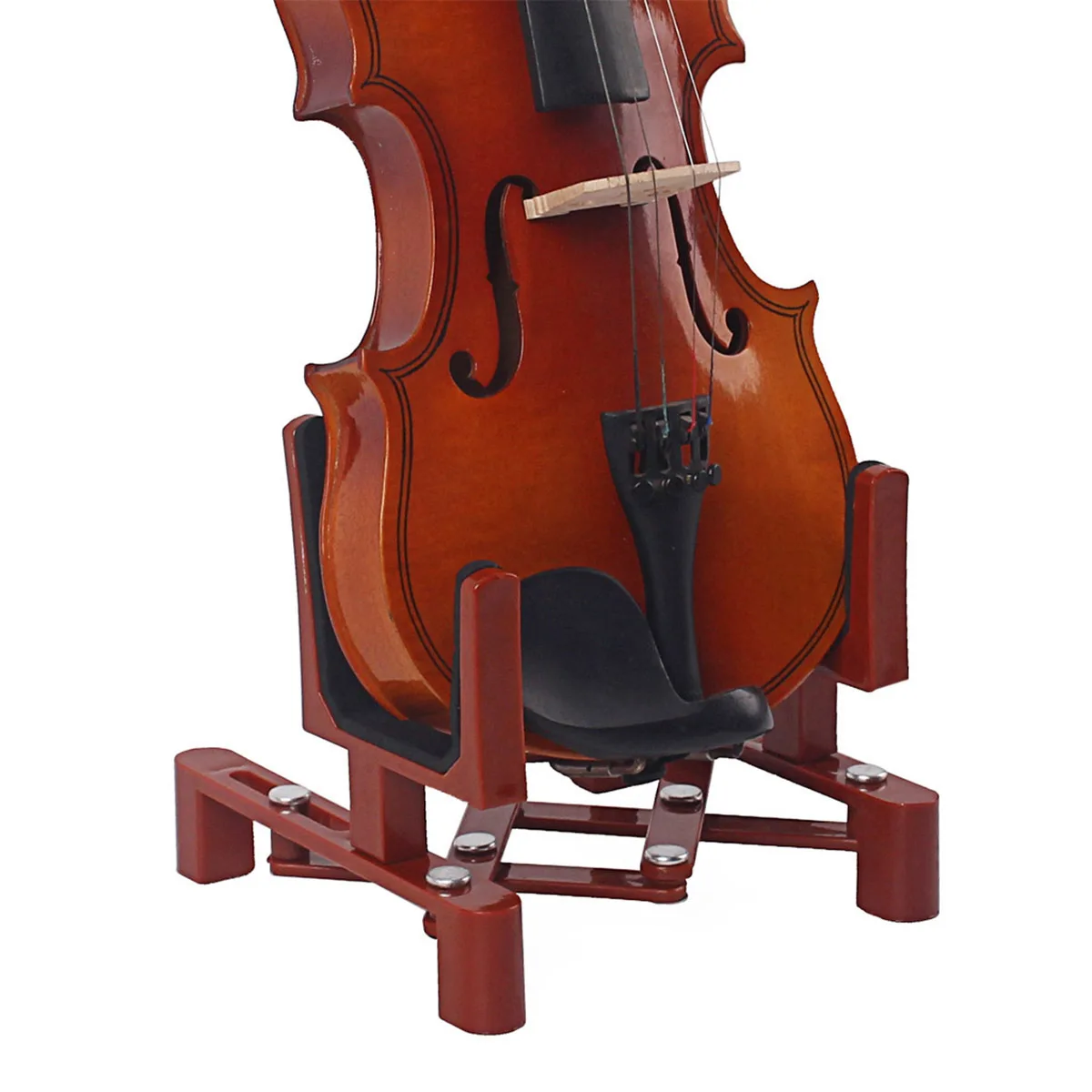 

Violin Stand Professional Portable Folding Dark Red Foldable Floor Musical Instrument Holder Bracket Display Rack Accessories