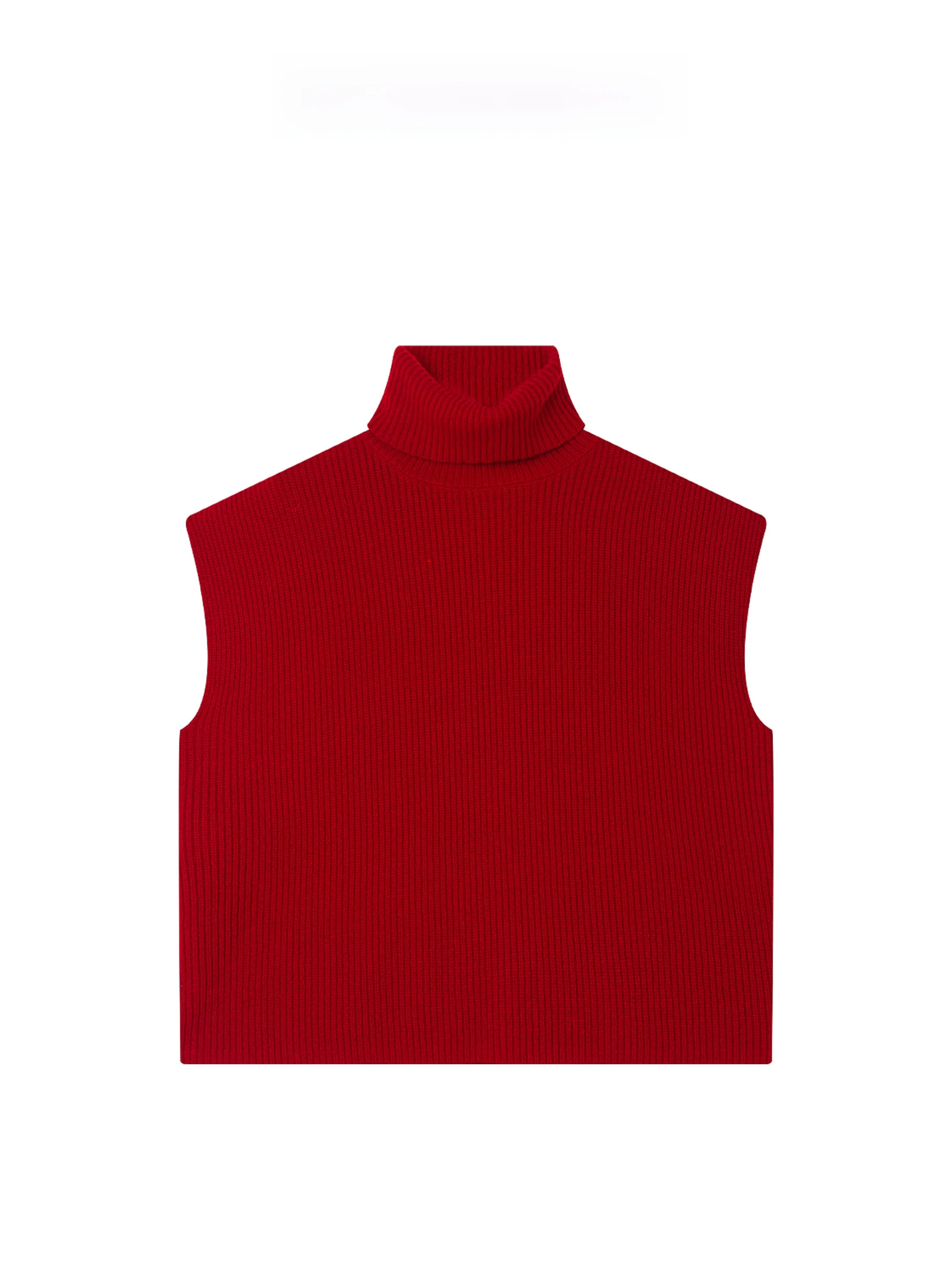 

Red High Collar Wool Knitted Vest Women's Simplistic Style Fashion Spring Autumn New Arrival Jiujiu Juneee Jande